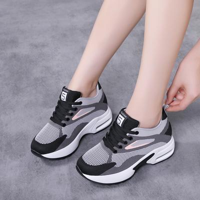 Cross-border Large-size Inner Height Increase Cm Sports Shoes Women's New Mesh Shoes Soft-soled Casual Shoes Dad Shoes