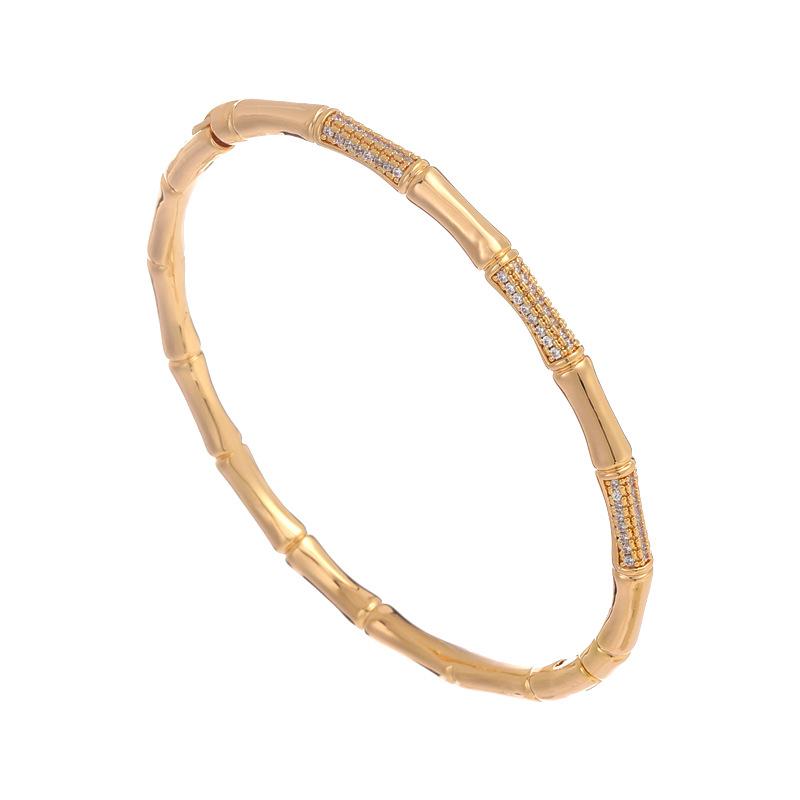 Bamboo Joint Zircon Bracelet Light Luxury Fashion Versatile Elegant Minimalist Women Jewelry