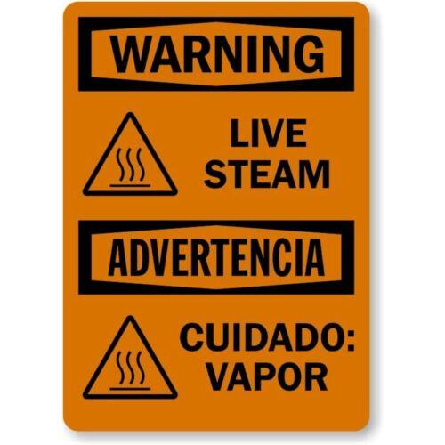 

Bilingual Live Steam Warning Aluminum Weatherproof SignAluminum 20x30cm（7.8x11.8inch）