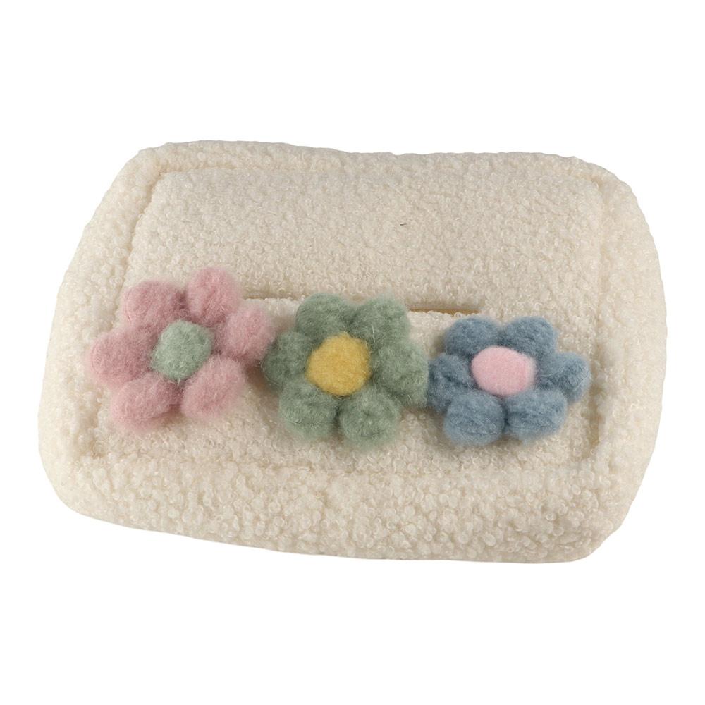 Package Case Flower Plush Car Seat Napkin Holder Paper Napkin Case Car Paper Boxes Car Tissue Box