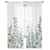 Eukalyptusblätter Bauernhaus Pflanze Gänseblümchen Voile Transparente Gardinen Wohnzimmerfenster Tüllgardine Küche Schlafzimmer Vorhänge Heimdeko
