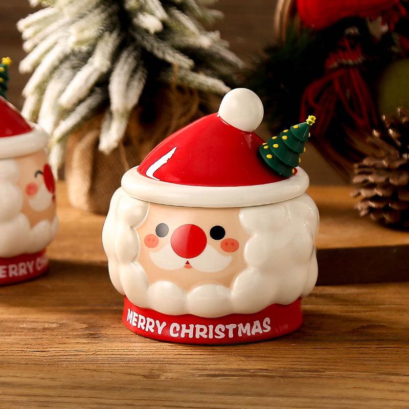 Cute Santa Claus Ceramic Tea Mug with Rod Lid New Year Christmas Gift Coffee Mug 430ml Tea Cup Water Cups Souvenir Drinkware