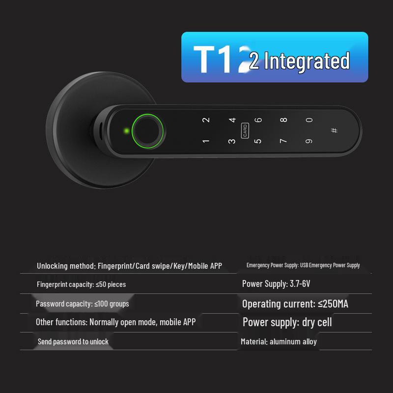 Fingerprint Smart Lock for Interior Wooden Doors with Keypad