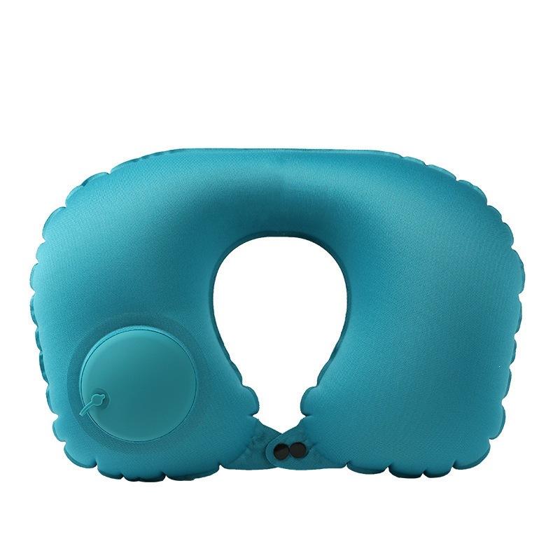 Press-type Inflatable U-shaped Pillow - Portable U-shaped Aircraft Neck Support Pillow - Travel Must-have - Sleeping Cervical Pillow