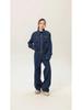 Patchwork Embroidery Denim Jacket and Wide-Leg Pants Set for Men & Women - Autumn Fashion, Retro College Style