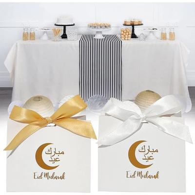 Eid Candy Box With Ribbon Present Packaging Container For Kid Girl Boys Festival Holiday Party Decoration, 5pcs