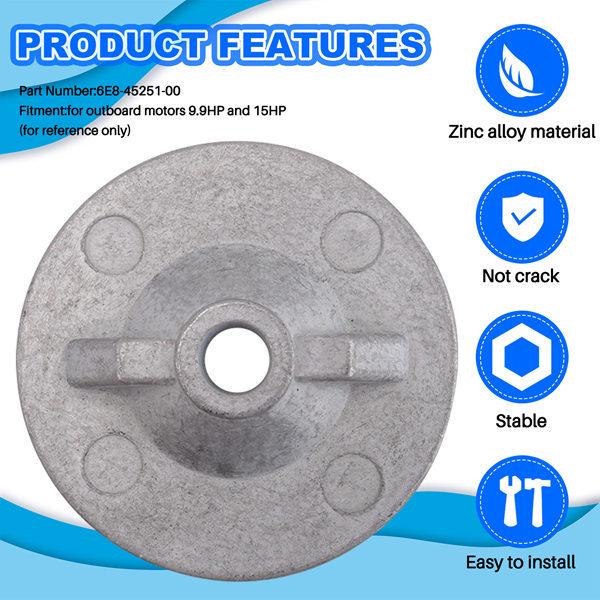 Anodized Zinc Alloy - Yama Compatible, Color: As Shown, Model: 6E8-45251-00