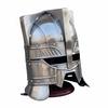 Fantasy Zwergenhelm Silber, Handgefertigter Mittelalterlicher LARP Krieger Stahlhelm, Cosplay Nachbildung Rüstung