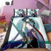New Anime Genshin Impact 3D Bedding Set Duvet Cover Sheet Printed Bed Set Pillowcase Bed Full Queen King Size Comforter Bedroom