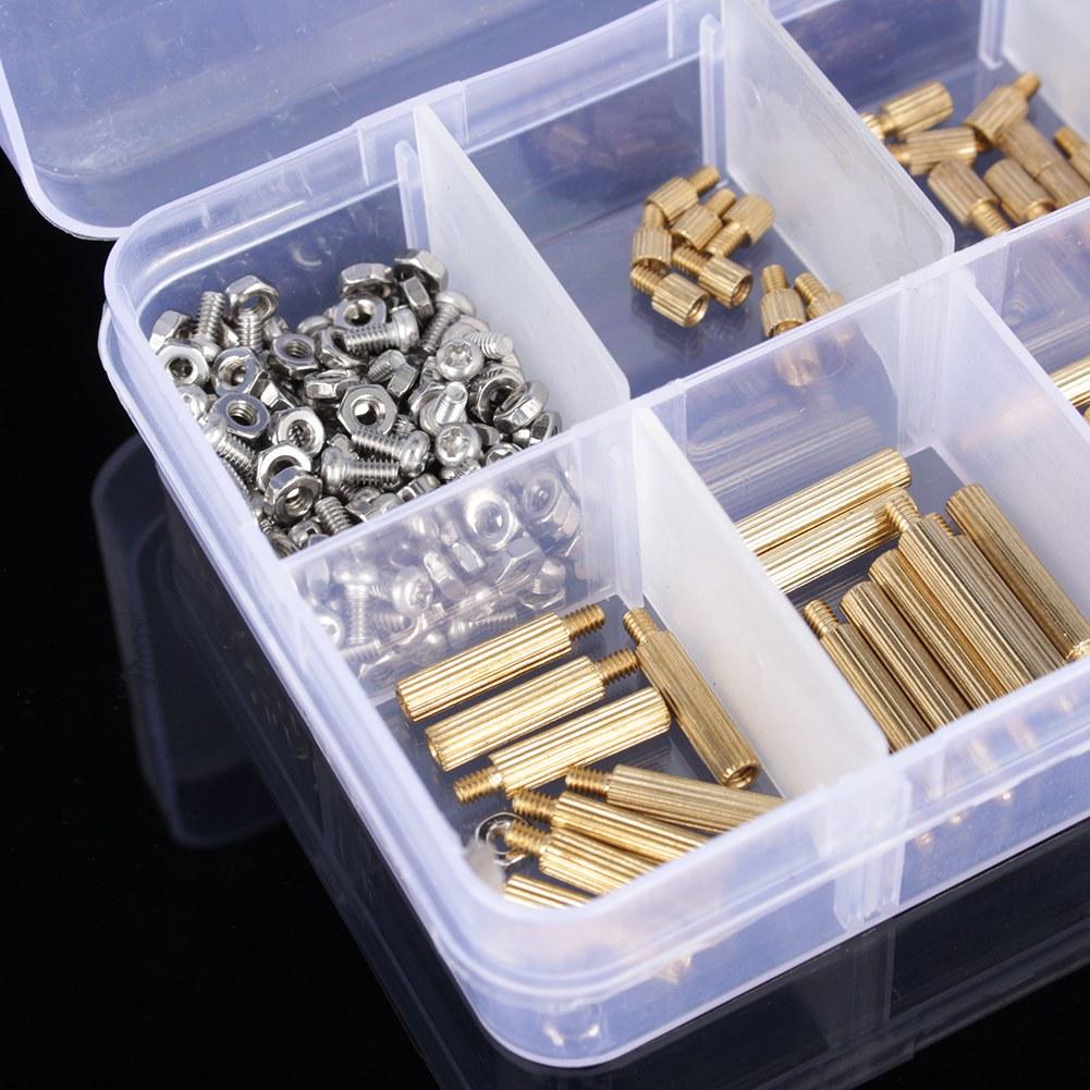 270Pcs Male Female M2 Brass Standoff Spacer PCB Board Screws Nut Assortment