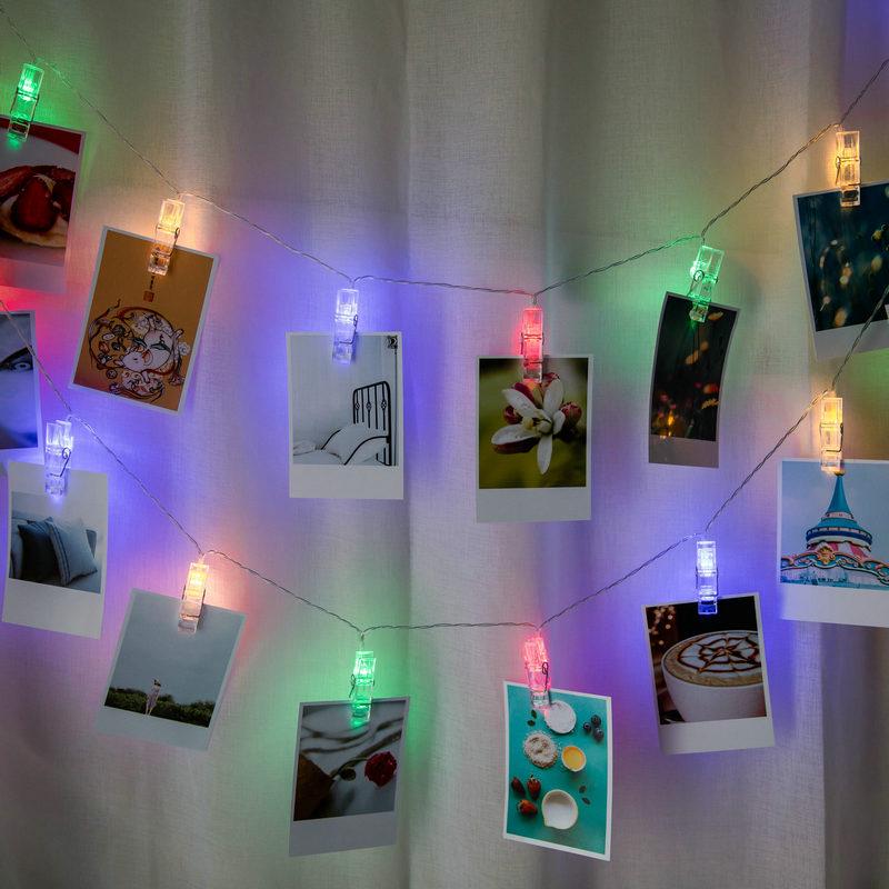 Colored LED Clip String Lights for Party, Christmas, and Indoor Decoration