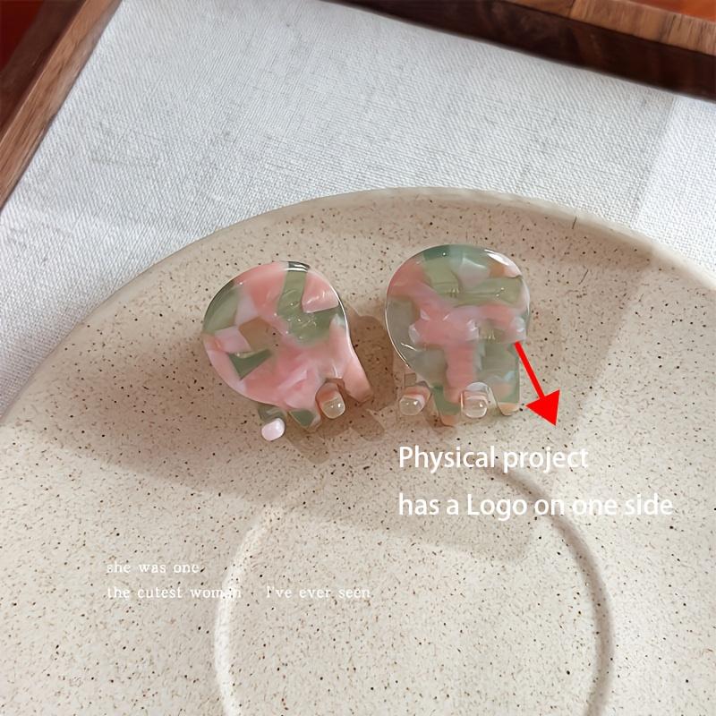 

Cute Mini Set of Two Acetate Hair Clips for Women, Perfect for Side Bangs And Managing Flyaways. 2PCS розовый зеленый