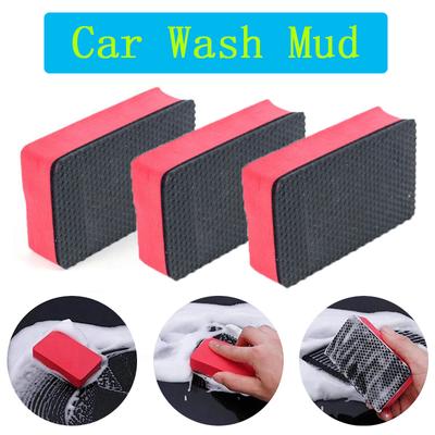 1/2/3Pcs Car Clay Bar Pad Sponge Block Cleaning Eraser Wax Polish Pad Tools Red Car Sponge 8.5*5.5*2cm Automotive Care