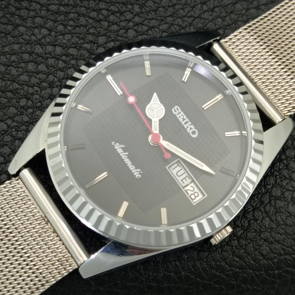 REFURBISHED SEIKO AUTOMATIC 6309A VINTAGE JAPAN MENS BLACK DIAL WATCH A443159-1