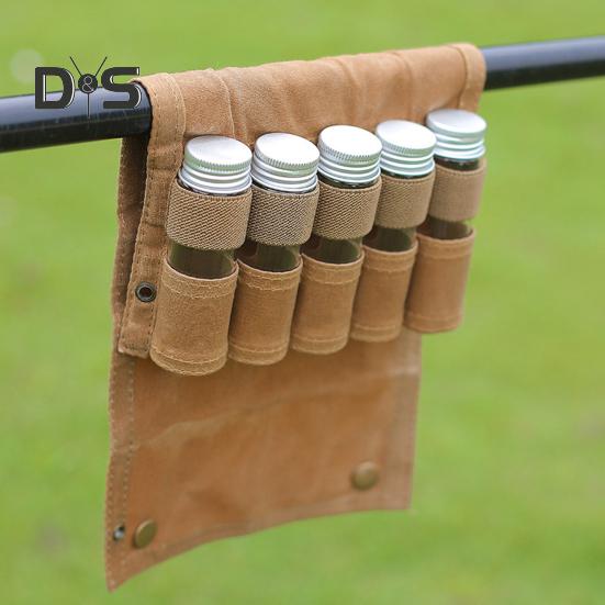 Geantă portabilă organizatoare pentru sticle de condimente, pentru camping în aer liber, grătar, picnic, condimente, borcan pentru condimente, recipient pentru sticlă de ulei pentru grătar, cutie de transport pentru depozitare