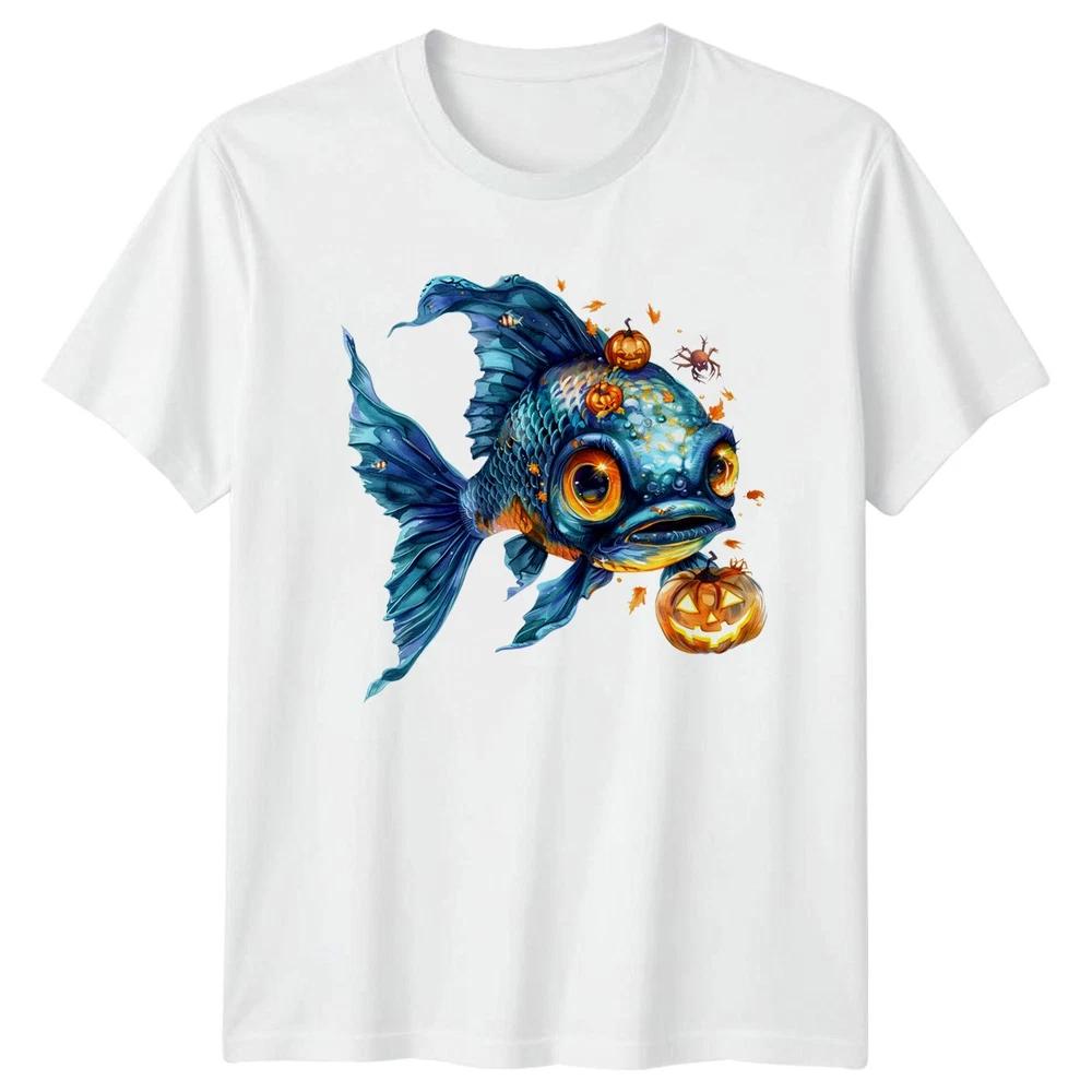 Spooky Halloween Fish TShirt Aquatic Autumn Gift For Him And Her S