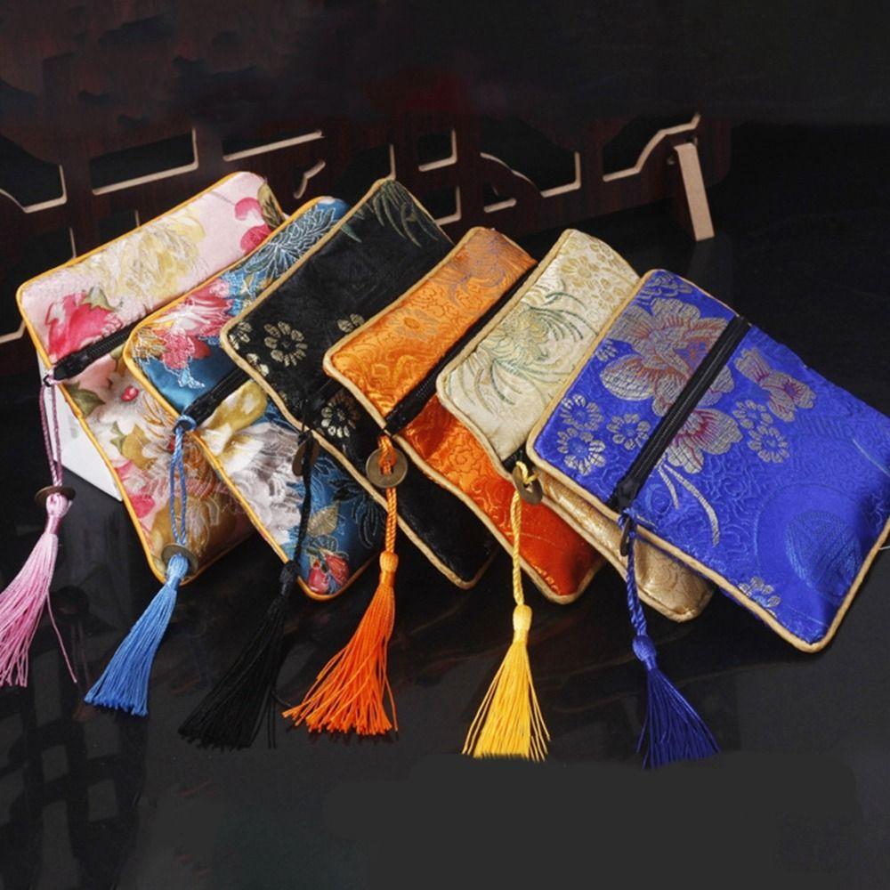 Flower Cloth Wallet Cloth Jewelry Storage Bag Portable Chinese Style Coin Pouch  Daily