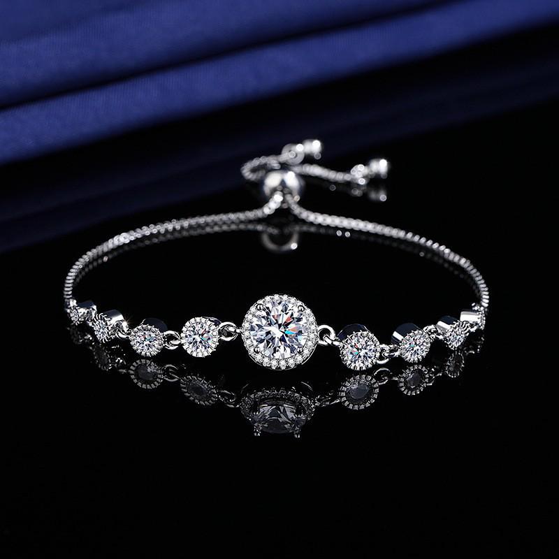 Zwei Karat Prinzessschliff Simulierter Moissanit Armband - Vielseitiger Damen-Beadschmuck