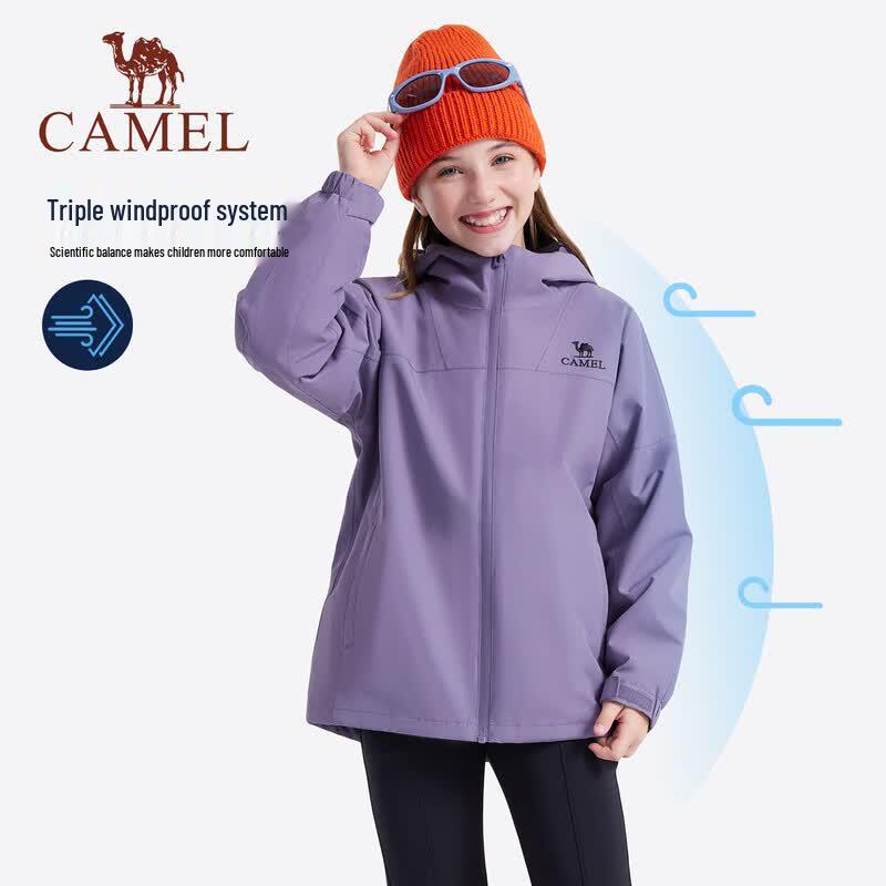 Camel Kids' 3-in-1 Waterproof Windproof Outdoor Jacket