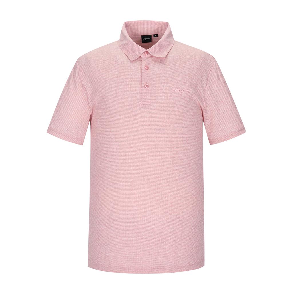 SUPERIOR Men'S Casual Collared T-Shirt Pink (Imsftty20173)