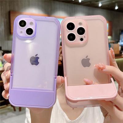 Transparente Handyhülle mit Stoßstangenständer für das iPhone 14 13 11 12 Pro Max Xr Xs Max 13pro 14 Plus, stoßfeste, weiche Silikon-Rückseite