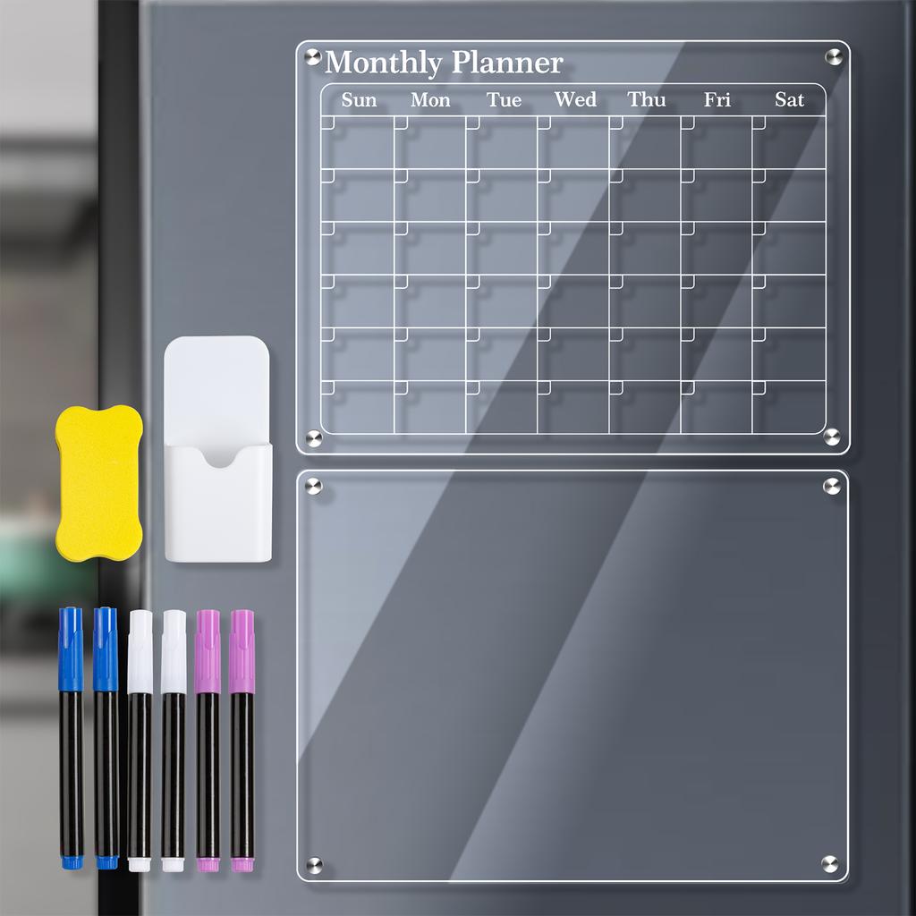 Clear Acrylic Magnetic Monthly and Weekly Planning Board for Fridge Calendar 40*30cm