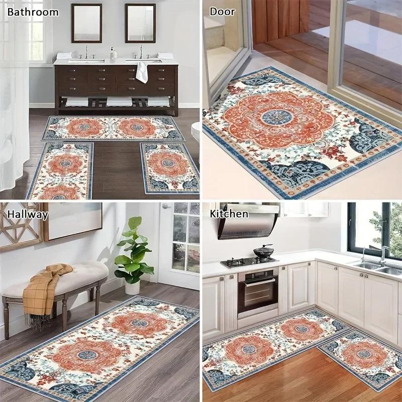 1 STK Blumen Willkommen Muster Fußmatten Küchenteppiche Rutschfest Pop Design Badezimmerteppiche Badematte Teppich für Zuhause Spüle Wäsche Dekor