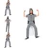 Unisex Striped Prisoner Jumpsuit With Polyester And Spandex For Cosplay And Themed Parties
