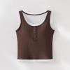 New Spring/Summer Color Block Camisole with Chest Pads - Slimming, No Bra Needed, Outer or Base Layer Vest for Women