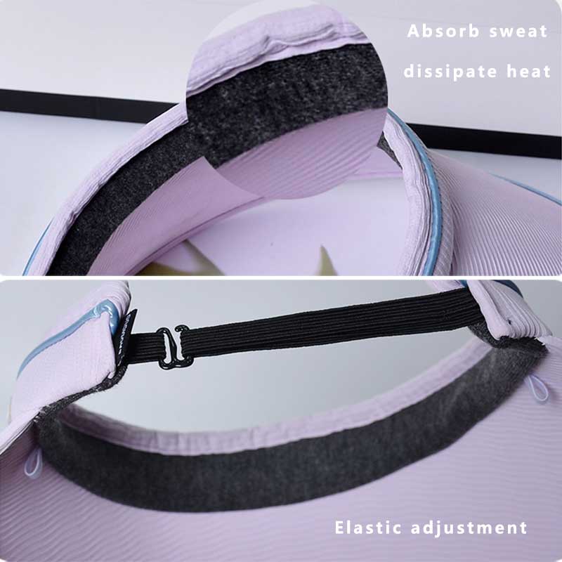 Summer Sun Hat for Women Elastic Adjustment Large Brim Empty Top Cap Trendy Ladies Tourism Vacation Leisure Sunscreen Beach Cap