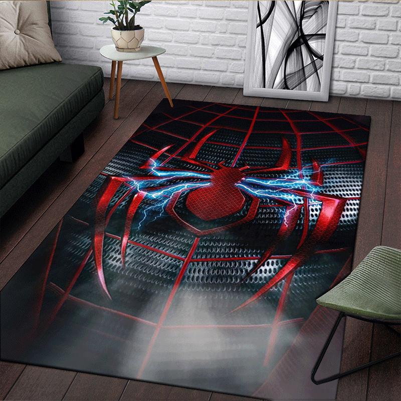 1pc Spider-Man Pattern Area Rug Soft Flannel Floor Mat for Living Room,Office,Bedroom and Carpet,Sofa Coffee Table Floor Mat
