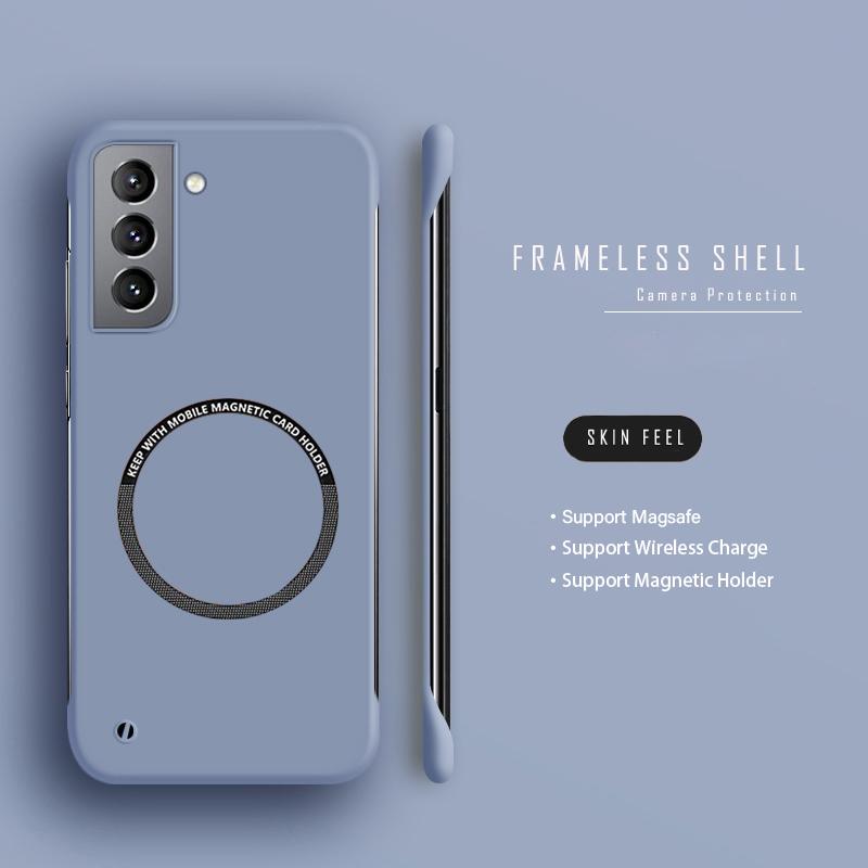 Custodia magnetica ultra sottile senza cornice per Samsung Galaxy S25, S24 FE Plus, NOTE 20, custodia opaca antiurto.