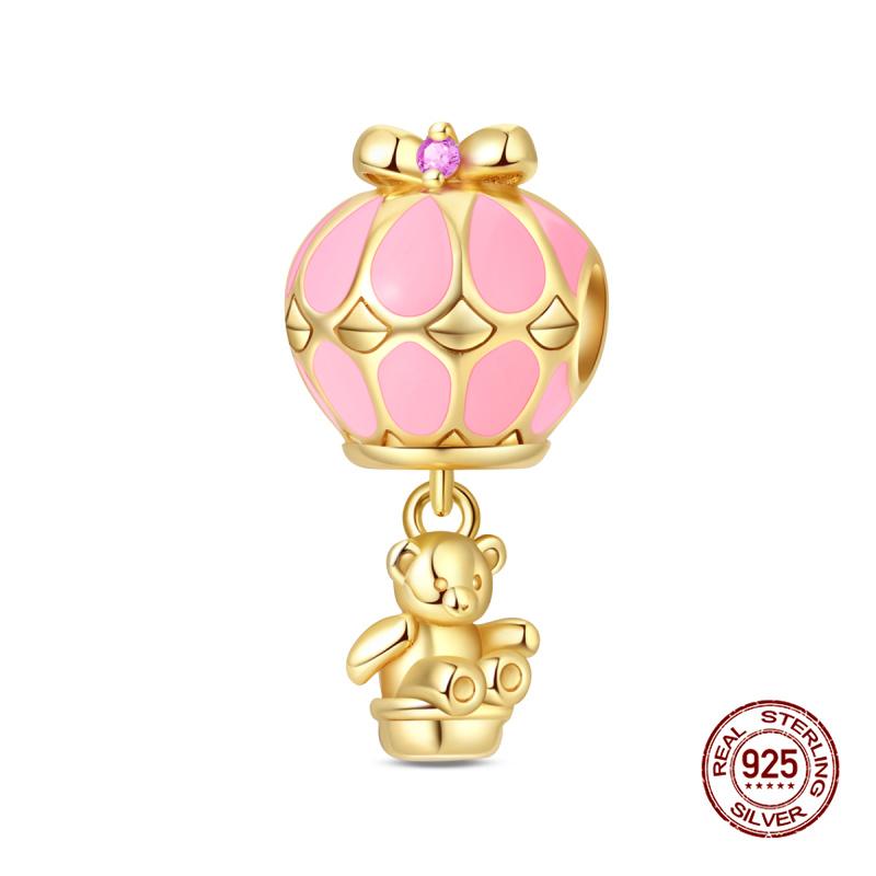 Original Charms Copper Air Balloon Charms Beads Fit 3Mm Original Bracelet Necklace Women Diy Jewelry Gifts