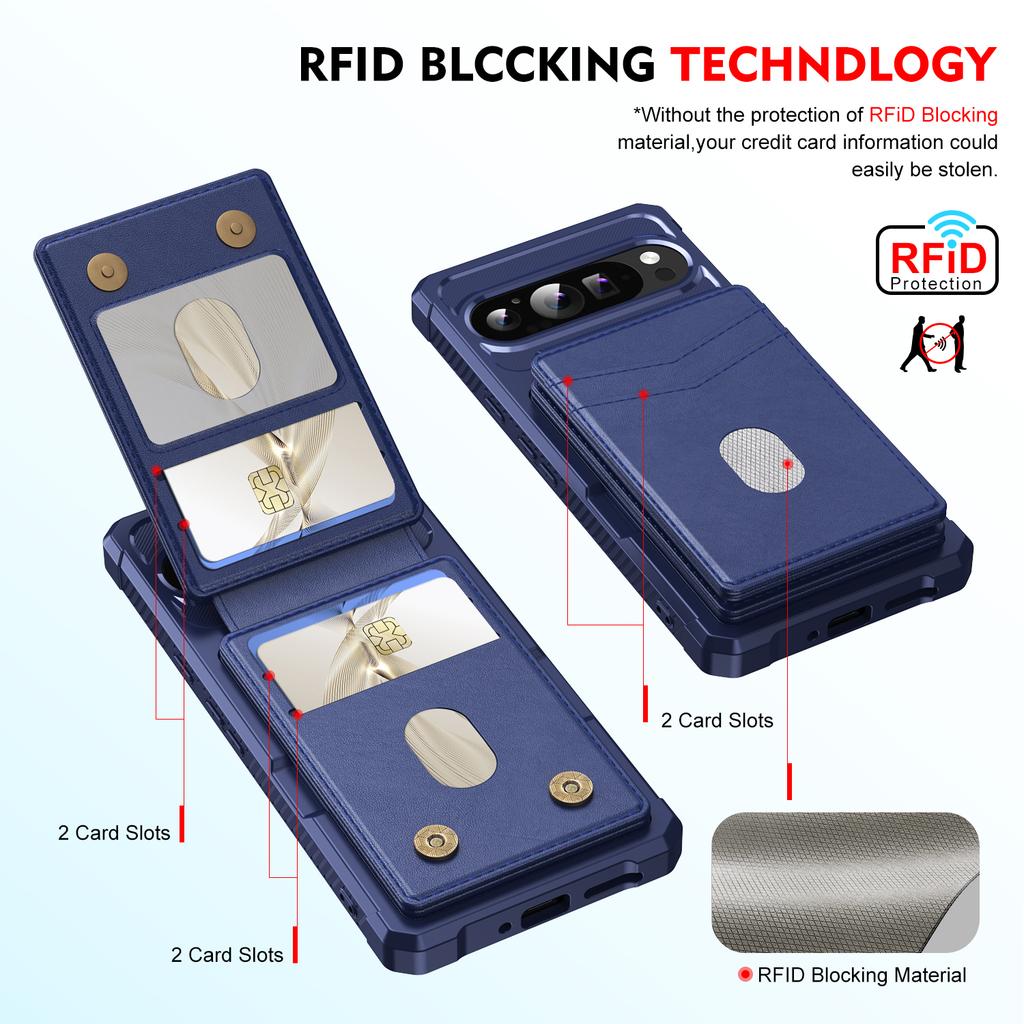 2 in 1 Detachable Card Holder Magnetic Leather Phone Case For Google Pixel 10 Pro XL 9A 9 8 8A 7A 7 Comfortable Grip Stand Cover