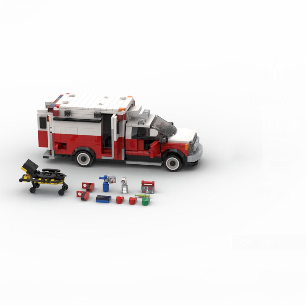Paladeer 728 de bucăți autocolante creative de ambulanță din New York, blocuri de construcție asamblate, model educațional, jucărie, cadou de vacanță