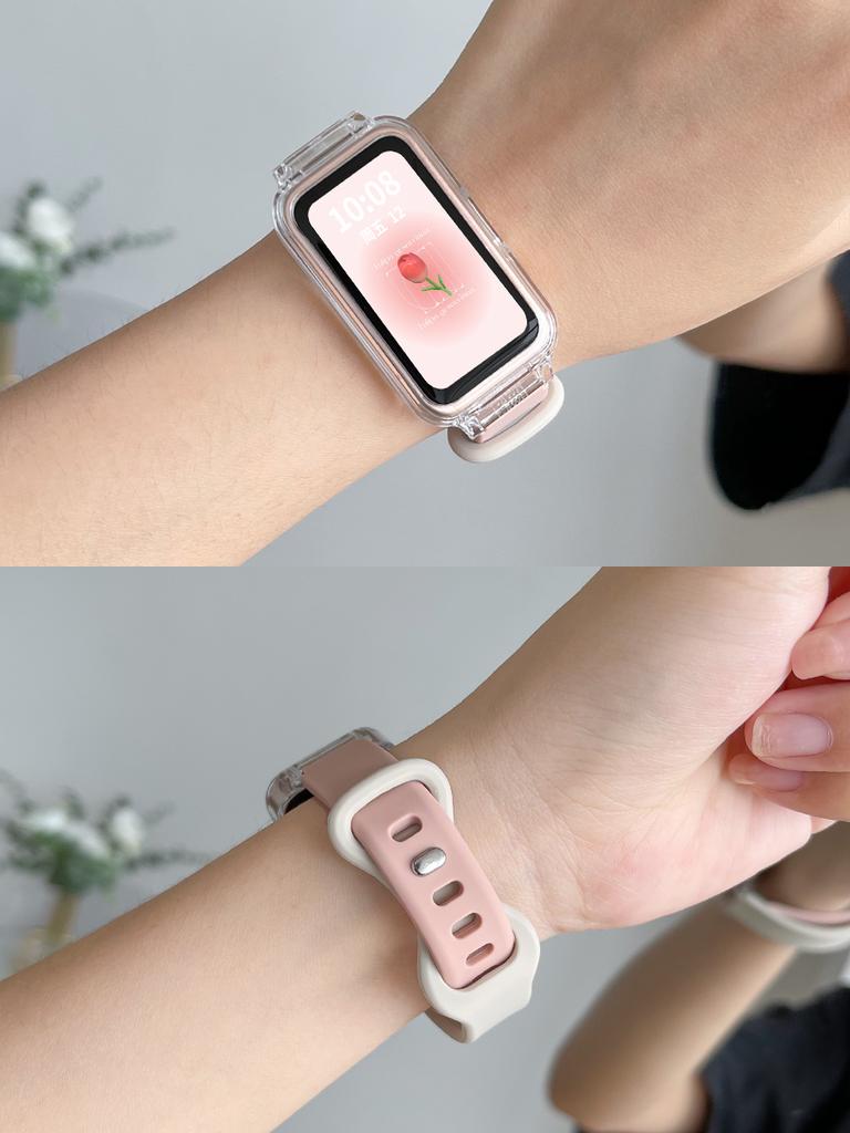 Transparente Hülle+Armband für Huawei Band 10/9/8 Zubehör Sport Silikonarmband pulseira correa für Huawei Band 10 9 NFC/8 NFC