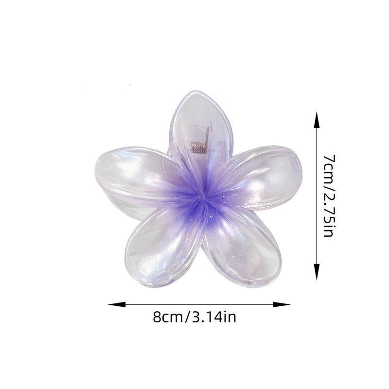 Cute Large Shark Clamp Geometric Flower Hair Claw Clip Korean Colorful Hair Crab Barrettes For Women Beach Headwear Hair Accessories