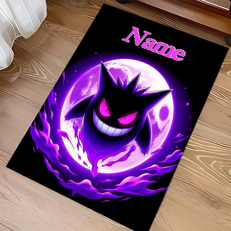 Custom Personalization Pokémon Gengar Print Area Rug - Soft, Washable Non-Slip Indoor Mat,Living Room,Home&Office Decorative Rug