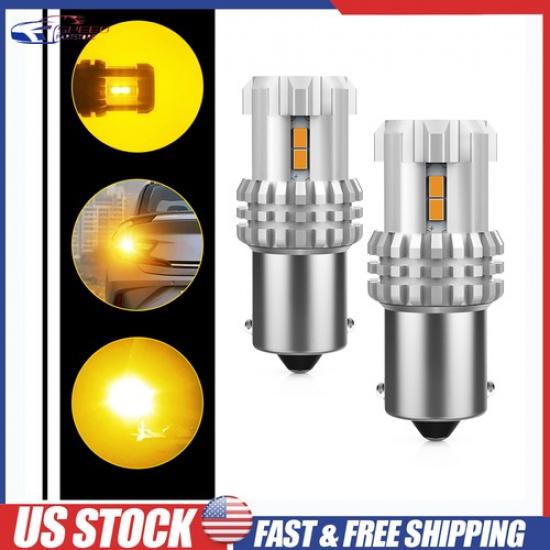 

Amber Yellow 1156 BA15S 7506 LED Turn Signal Lights Anti Hyper Flash Error Free