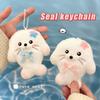Cute Seals Sea Otter Baby Keychain Plush Seal Figurine Hanging Pendant Keyrings Student Schoolbag Key Chain Pendant Gifts