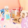 Foldable Skater S KAI DA Kids' Milk Drink Cup Holder - Easy-to-Carry Paper Sleeve