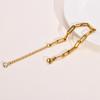 Paperclip Chain Bracelet for Women , Rectangle Link Stainless Steel, Adjustable Fashion Jewelry