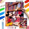 Mickey Minnie Fairy Library Oil Painting Handcolored Painting Living Room Decoration Hanging Painting Wall Painting