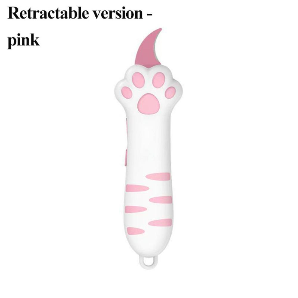 Plastikowy nóż utility z motywem kociej łapy, kreskówkowy design, wysuwany nóż kot, do cięcia tektury