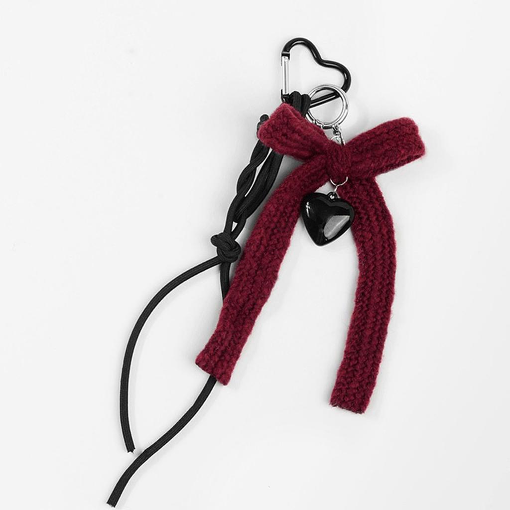 Vintage Bowknot and Heart Keychain Trendy Key Holder Stylish Bag Charm Ornament for Fashion Enthusiasts and Gift Seekers
