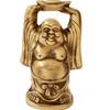 Pure Brass Laughing Buddha With Ingot Showpiece, Idol, Gold, Size - Standard