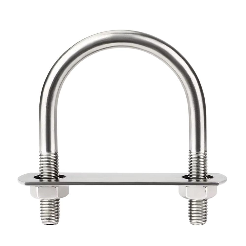 1Set 304 Stainless Steel Pipe U-clamp Screws Right Angle U-bolt Durable Round Bolt  for Round Tube