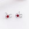 Sterling Silver Red Elk Christmas Stud Earrings, Hypoallergenic Jewelry for Women, Suitable for Sleeping.