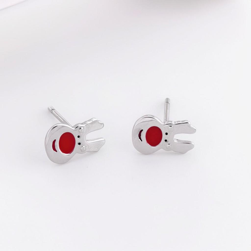 Sterling Silver Red Elk Christmas Stud Earrings, Hypoallergenic Jewelry for Women, Suitable for Sleeping.