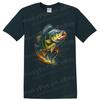 Fishing T Shirt Colorful Fish Jumping Design Graphic Art Tee